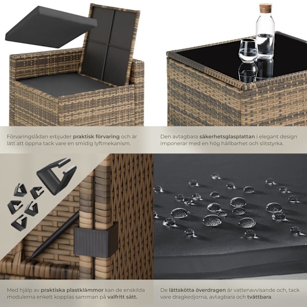 tectake Loungeset Verona i konstrotting Natur