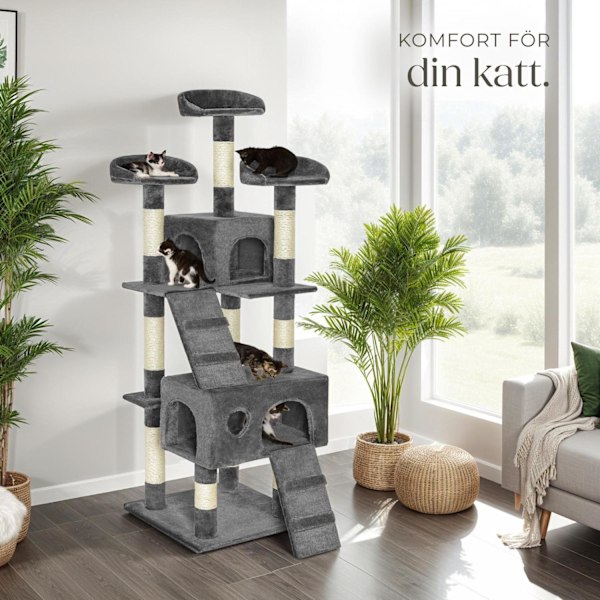 tectake Katt klösträd, klösmöbel Mogli grå