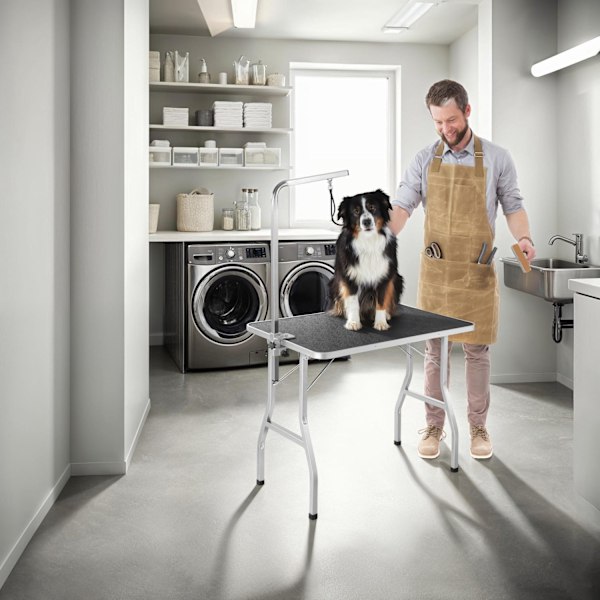 tectake Trimbord med justerbar galge grå