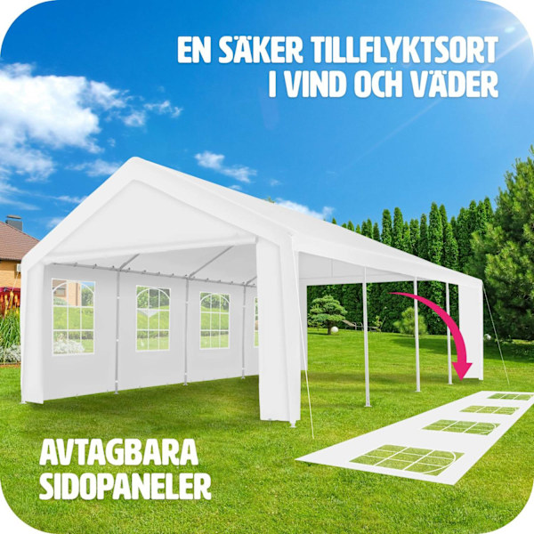 tectake Partytält Mammut 8x4m Vit