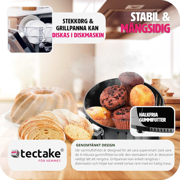 tectake Airfryer Mitch 3,6 L Svart