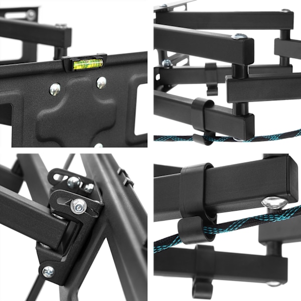 tectake Väggfäste TV för 26-75 tum lut-och vridbar, VESA max.: 400x400, till 100kg Svart