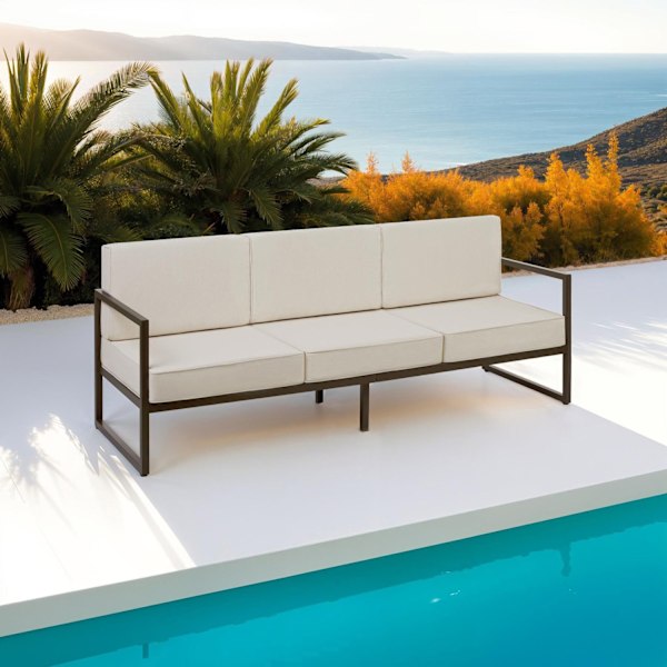 tectake Loungesoffa Comosa 3-sits Beige