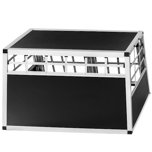tectake Hundbur dubbel med rak baksida - 89 x 69 x 50 cm Svart