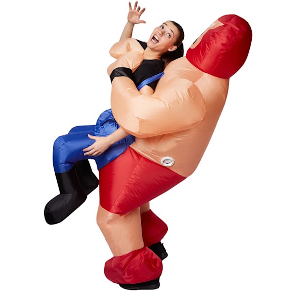 tectake Uppblåsbar maskeraddräkt Wrestler Orange