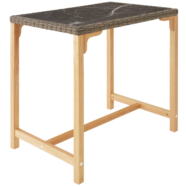 tectake Rotting barbord Kutina med 4 stolar Latina Natur