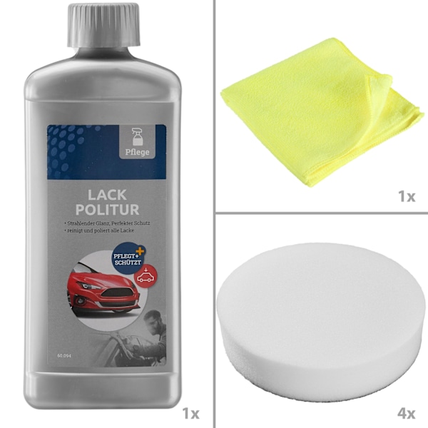 tectake Polermaskin Excenter K7250 - 16 delar inkl. polermedel Röd