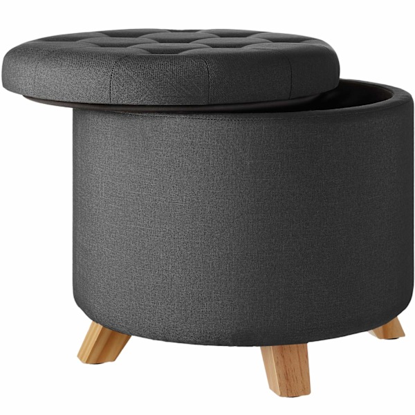 tectake Sittpuff med förvaringsutrymme Suna Mörkgrå