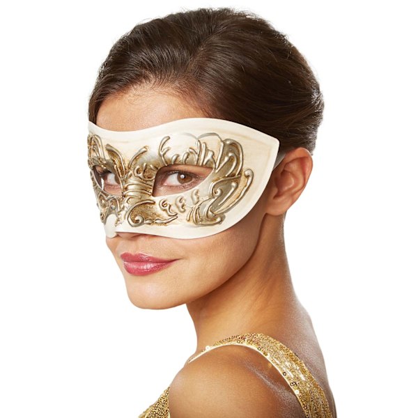tectake Venetiansk mask med utsmyckningar Beige
