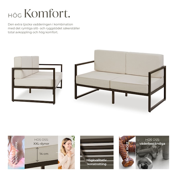 tectake 2-sits loungesoffa Comosa Beige