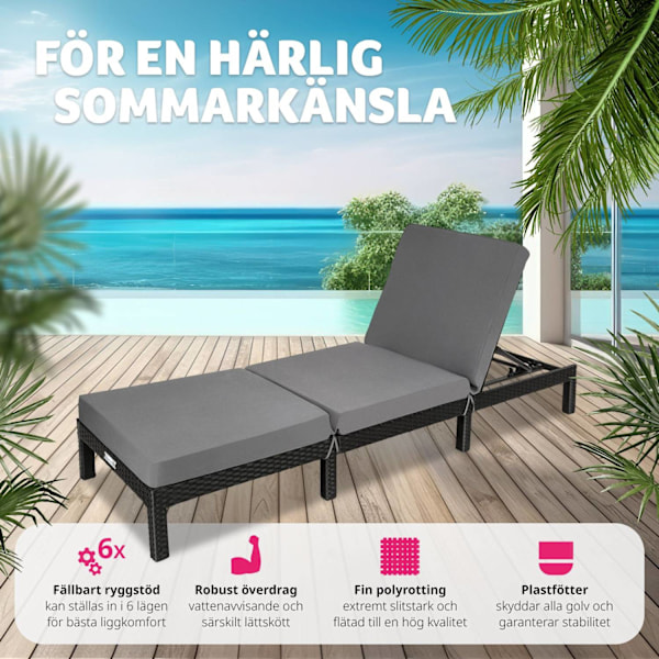 tectake Solsäng i konstrotting Sofia Svart