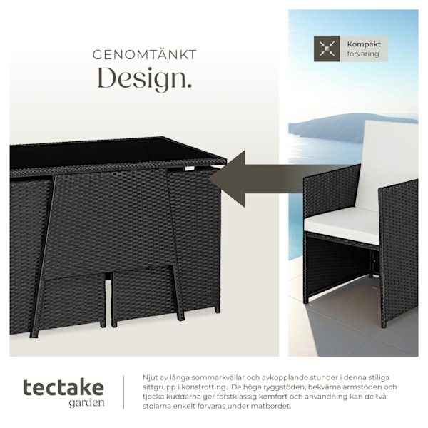 tectake Liten matgrupp Lausanne i konstrotting Svart