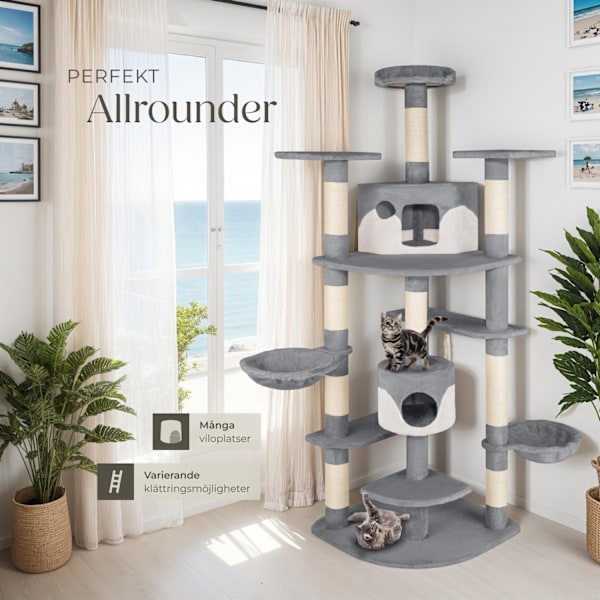 tectake Katt klösträd, klösmöbel Filippa Vit