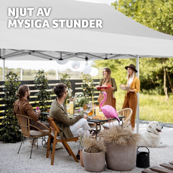 tectake Hopfällbart partytält Viola 3x6 m med 2 sidodelar Vit