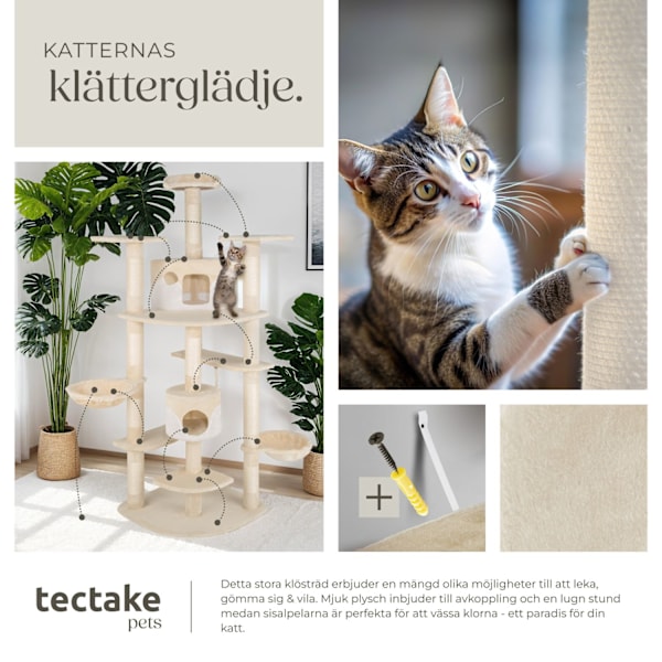 tectake Katt klösträd, klösmöbel Filippa Vit
