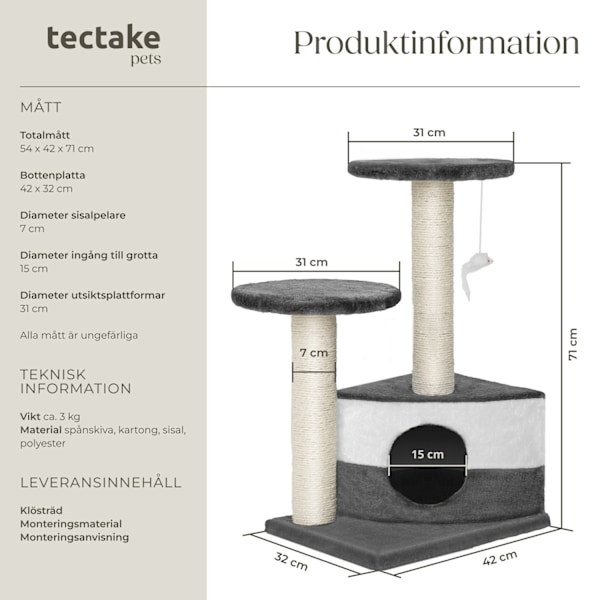 tectake Klösträd Tommy Vit