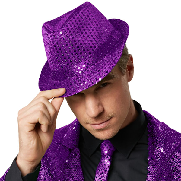tectake Partyhatt med paljetter Lila