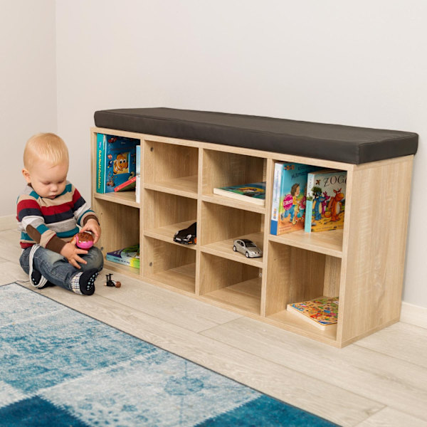 tectake Skohylla med sittplats Ek