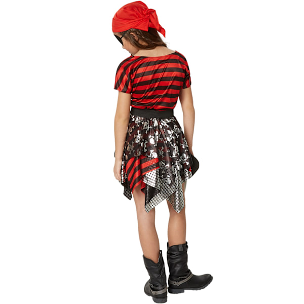tectake Maskeraddräkt Flicka Liten Sjörövare Red 152 (11-12y)