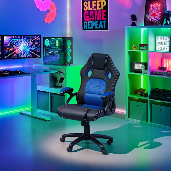 tectake Gamingstol Tyson Blå