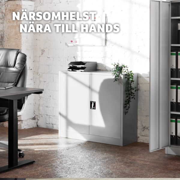 tectake Arkivskåp med 3 fack grå