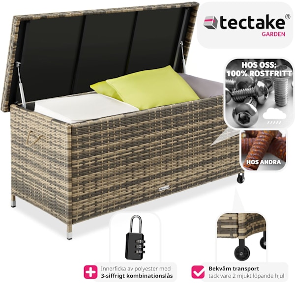 tectake Dynbox Kiruna med lock Natur