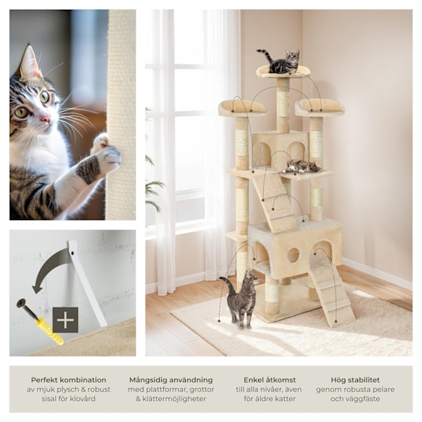 tectake Katt klösträd, klösmöbel Mogli Beige