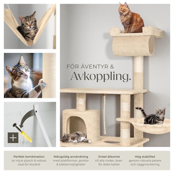 tectake Katt klösträd, klösmöbel Sabrina Beige
