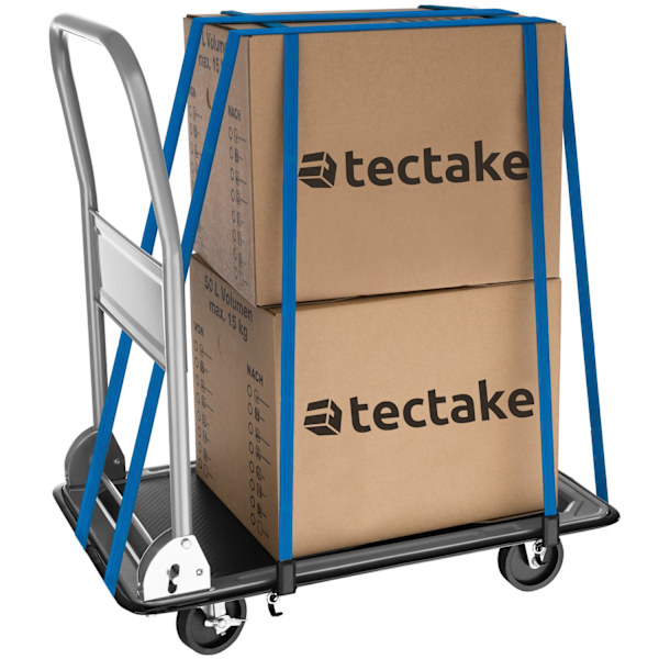 tectake Plattformsvagn med bromsar -  150 kg Svart