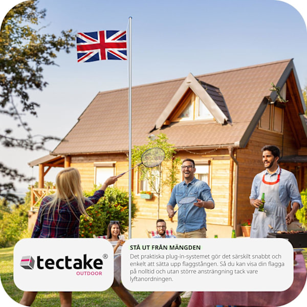 tectake Flaggstång i aluminium UK
