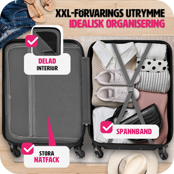 tectake Hårda resväskor i 3-set Svart