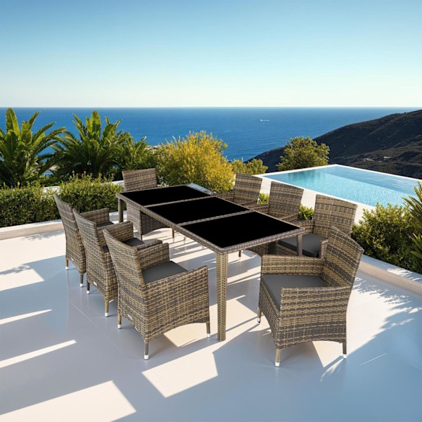 tectake Matgrupp Menorca i konstrotting Natur
