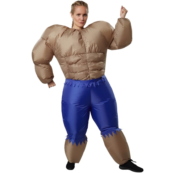tectake Uppblåsbar dräkt Bodybuilder Brun