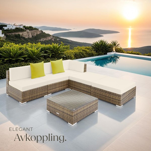 tectake Loungeset i konstrotting Paris Natur