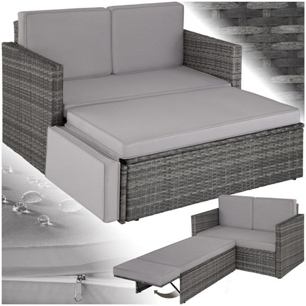 tectake Loungesoffa Korfu grå