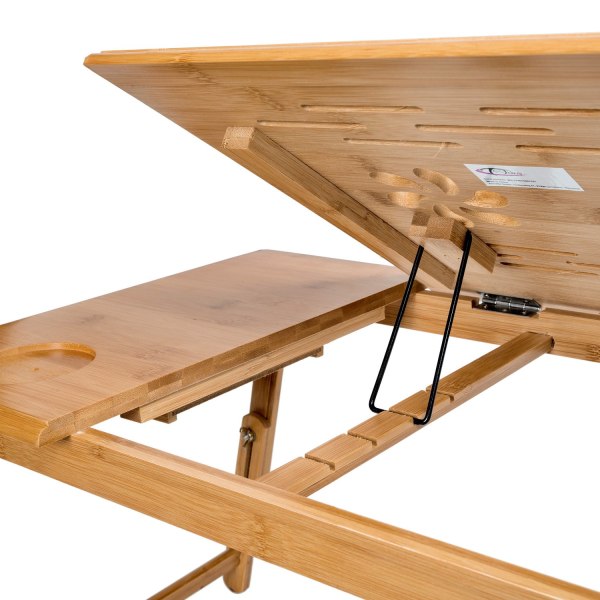 tectake Laptopställ i trä,  55 x 35 x 26 cm justerbar Brun