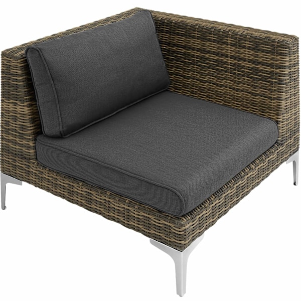 tectake Modulärt loungeset Villanova Aluminiumset 1 2-sits grå