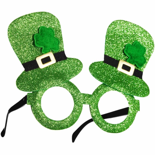 tectake St. Patrick’s Day roliga glasögon med cylinderhattar Grön