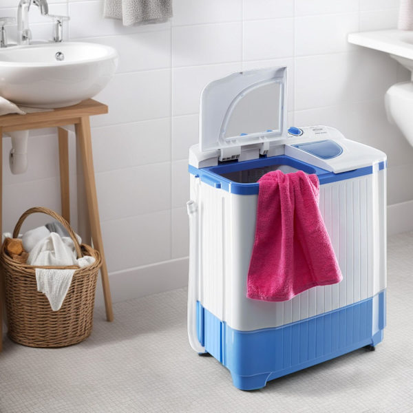 tectake Liten tvättmaskin 4,5 kg med centrifug Vit