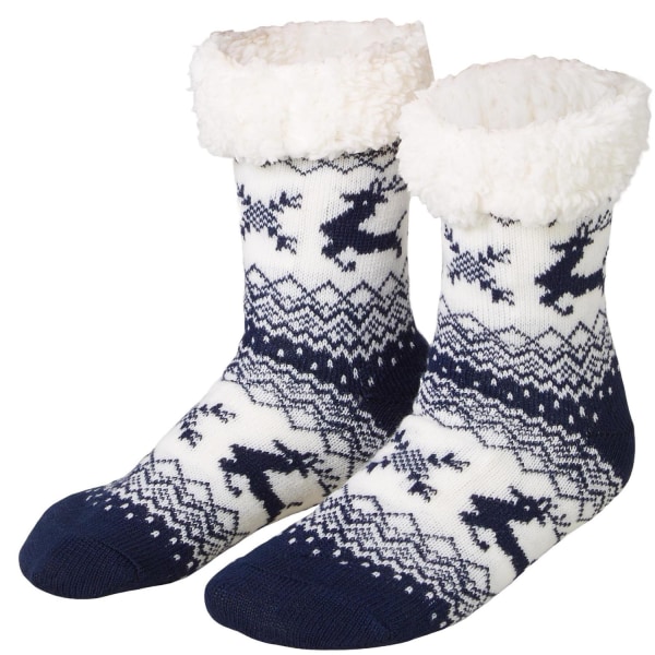 tectake Raggsockor med renmotiv blått-vitt White 35-38