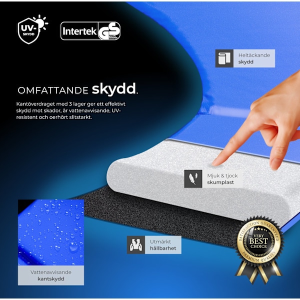 tectake Studsmatta Jumpy med skyddsnät - 366 cm Blå
