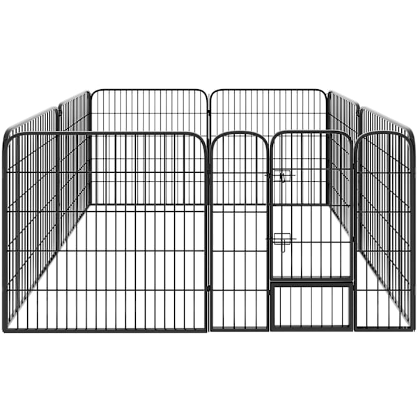 tectake Hundgård, hundhage 8 sektioner - 80 cm grå