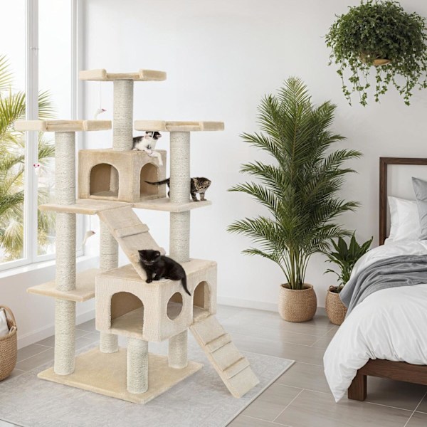 tectake Klösträd katt Knuti Beige