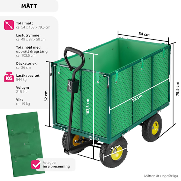 tectake Skrinda stor max 544 kg Grön