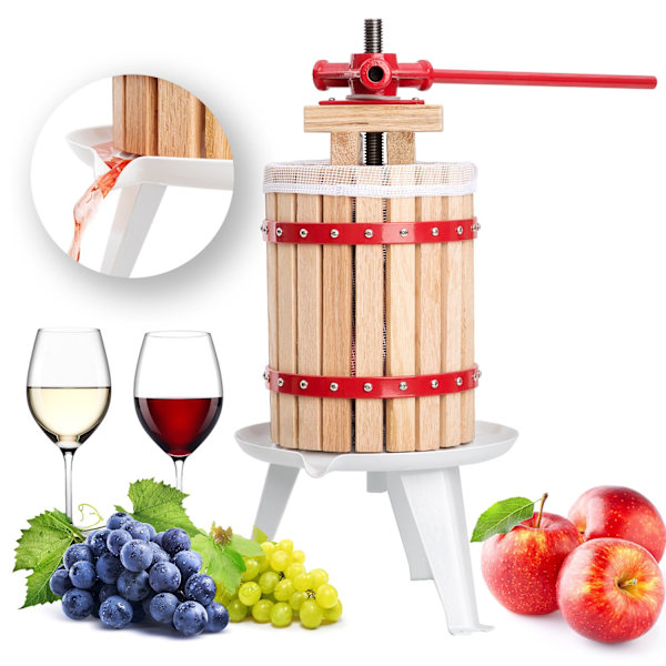 tectake Mekanisk fruktpress juicepress - 6 L Röd
