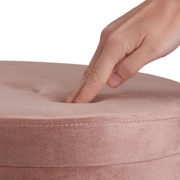 tectake Sittpuff med förvaringsutrymme Ava Ljusrosa