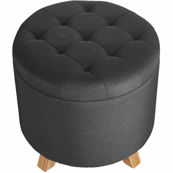 tectake Sittpuff med förvaringsutrymme Suna Mörkgrå