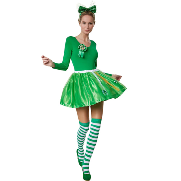 tectake St. Patrick’s Day-ballerinakjol i nationalfärger Green L/XL