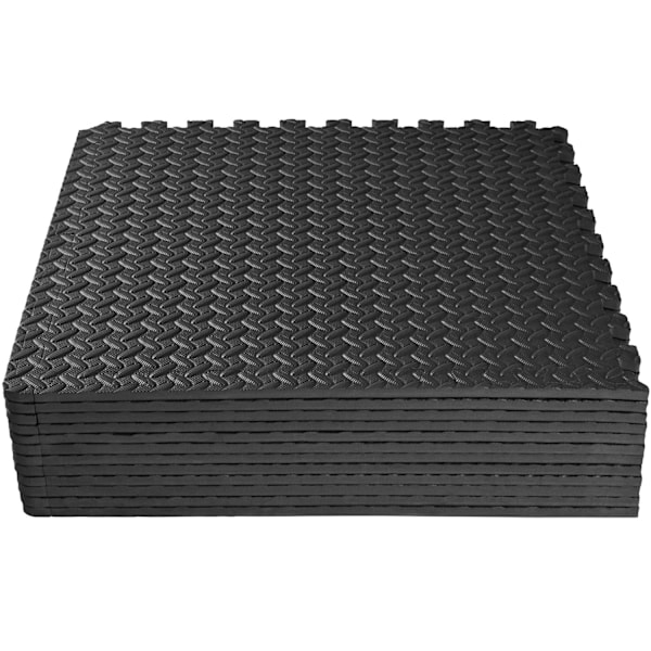 tectake Träningsmatta 12-pack Svart