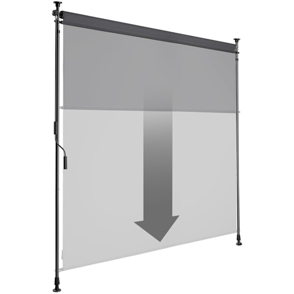 Markis Taija med handvev - 150 x 310 cm, svart Svart